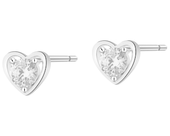 Rhodium Plated Silver Earrings with Cubic Zirconia