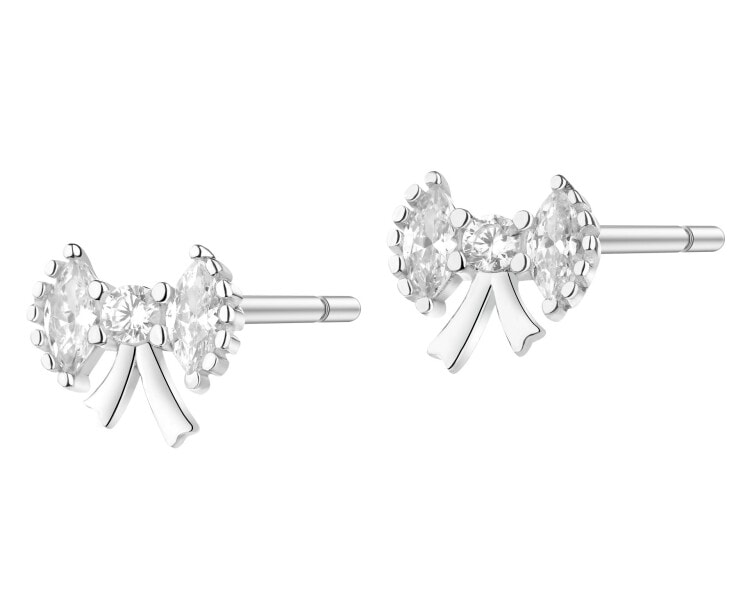 Rhodium Plated Silver Earrings with Cubic Zirconia