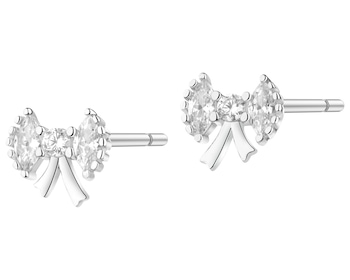 Rhodium Plated Silver Earrings with Cubic Zirconia