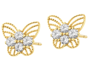 9 K Yellow Gold Earrings with Cubic Zirconia