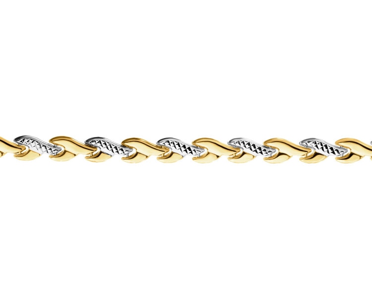 14 K Rhodium-Plated Yellow Gold Bracelet 