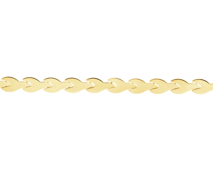 14 K Rhodium-Plated Yellow Gold Bracelet 