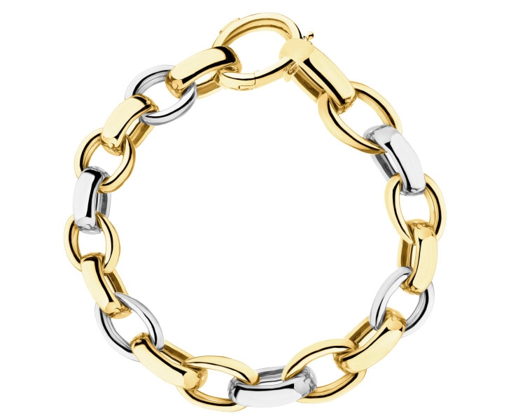 585 Yellow And White Gold Plated Bracelet