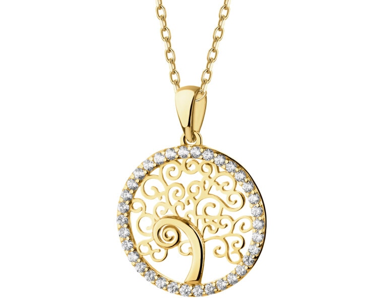 14 K Yellow Gold Pendant with Cubic Zirconia