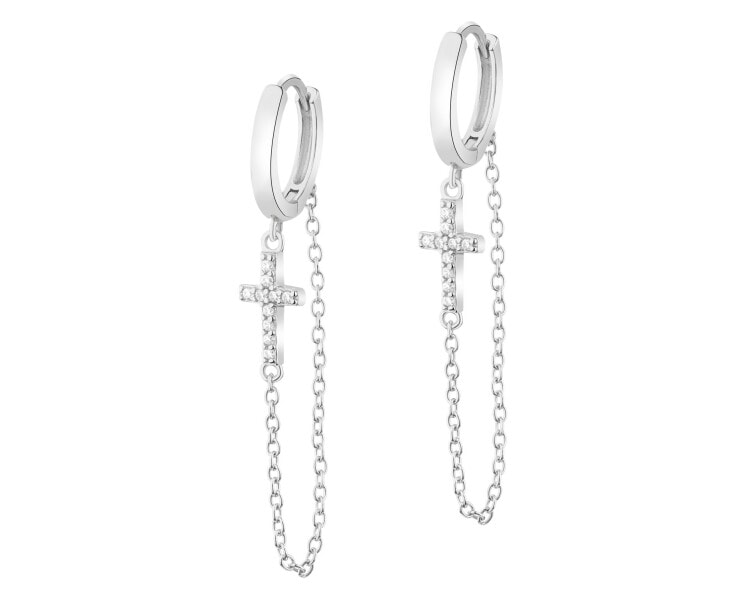 Rhodium Plated Silver Dangling Earring