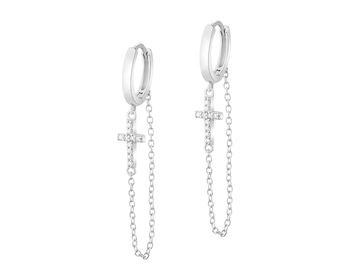 Rhodium Plated Silver Dangling Earring