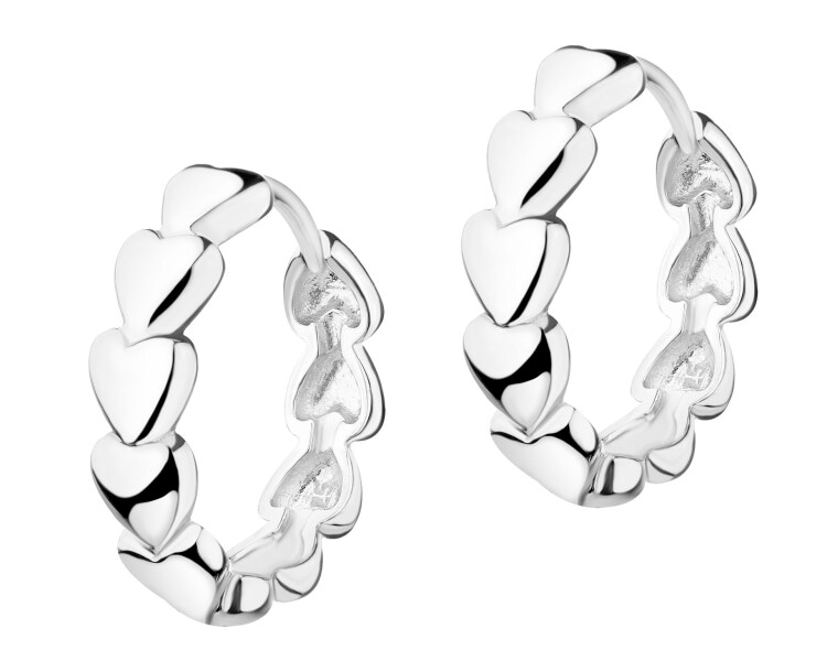 Rhodium Plated Silver Hoop Earring 