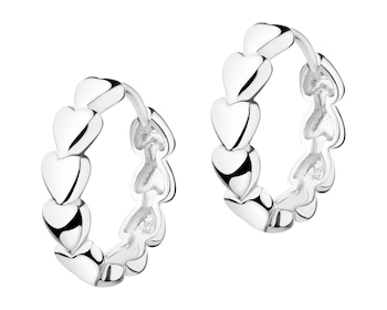 Rhodium Plated Silver Hoop Earring