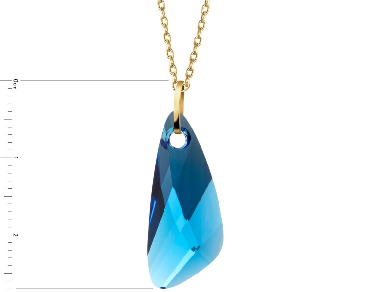14 K Yellow Gold Pendant with Synthetic Crystal