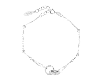 Rhodium Plated Silver Bracelet with Cubic Zirconia