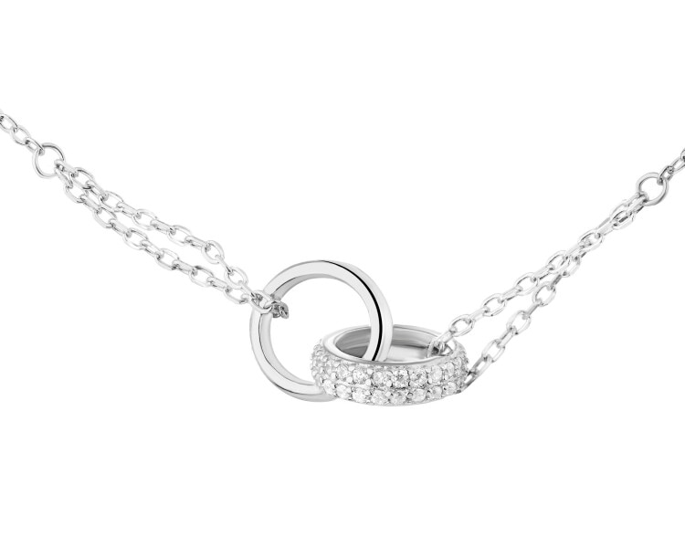 Rhodium Plated Silver Bracelet with Cubic Zirconia