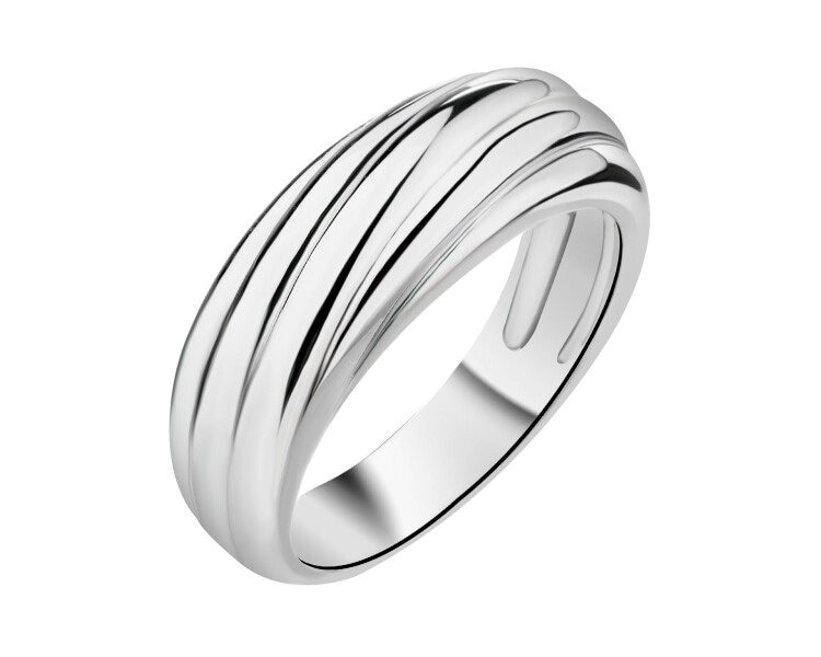 Rhodium Plated Silver Band Ring