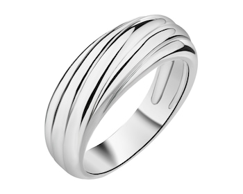 Rhodium Plated Silver Band Ring