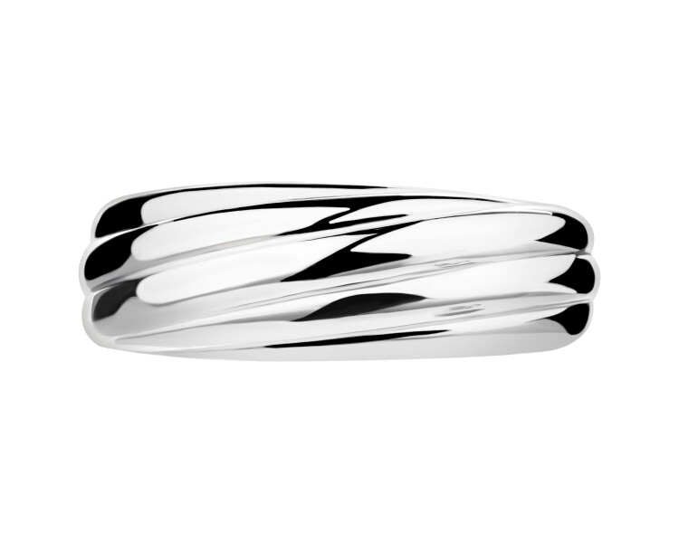 Rhodium Plated Silver Band Ring