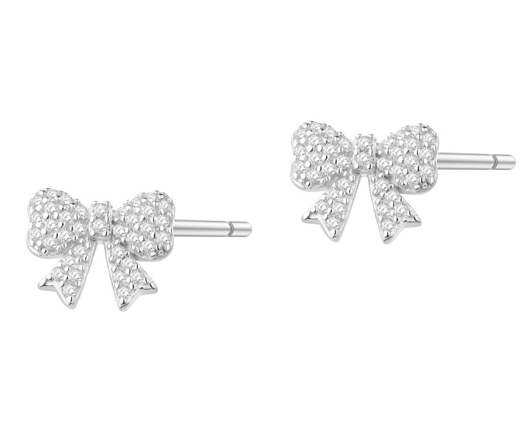 Rhodium Plated Silver Earrings with Cubic Zirconia