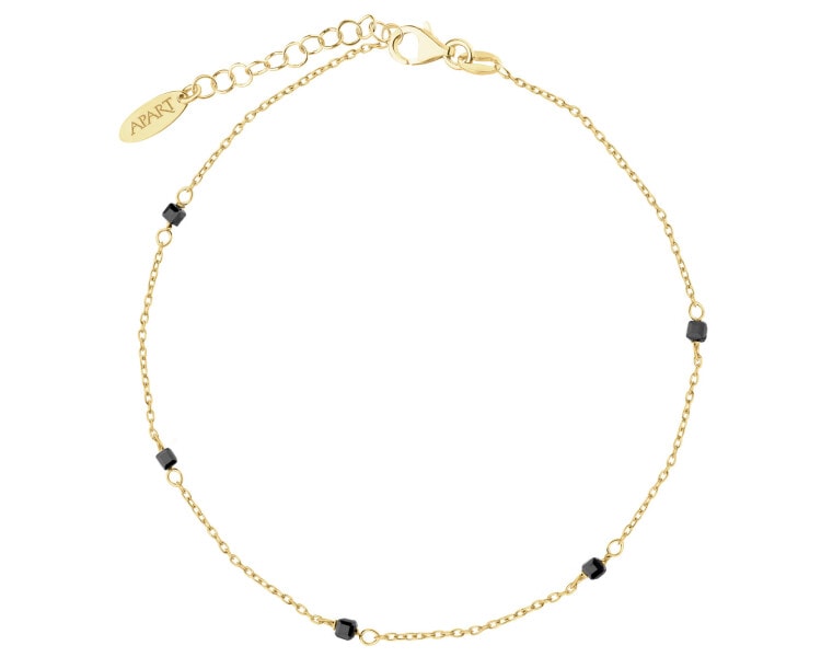 Gold-Plated Silver Anklet with Cubic Zirconia