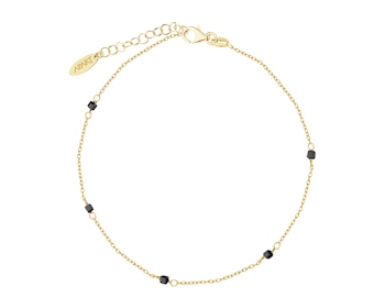 Gold-Plated Silver Anklet with Cubic Zirconia