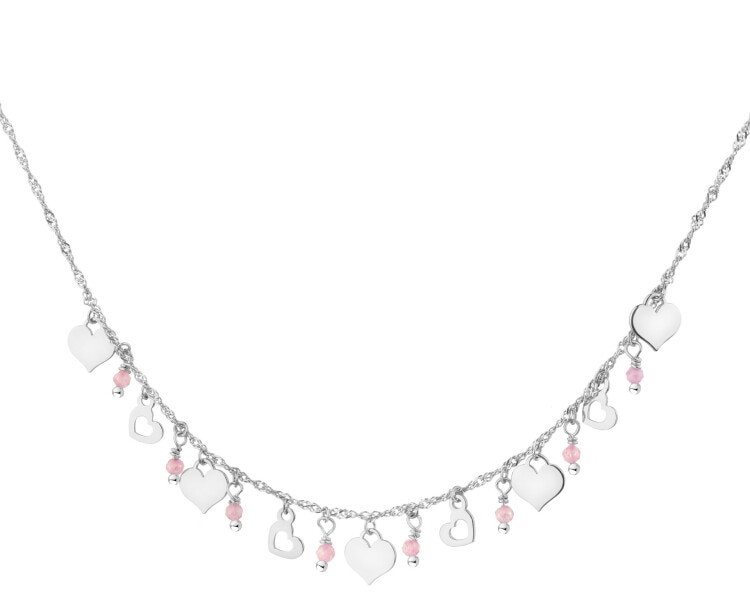 Rhodium Plated Silver Necklace with Cubic Zirconia