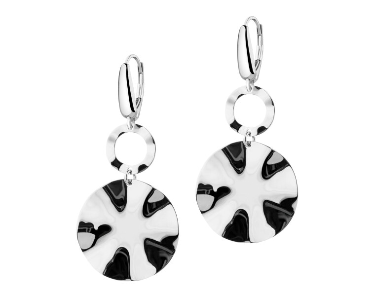 Rhodium Plated Silver Dangling Earring