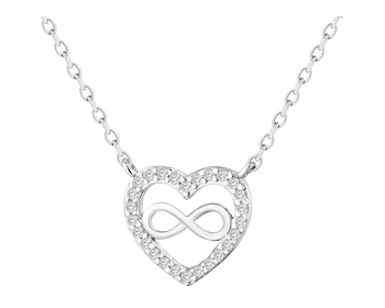 Rhodium Plated Silver Necklace with Cubic Zirconia