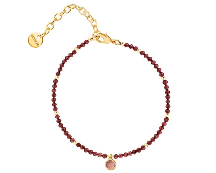 Gold-Plated Brass Bracelet with Garnet