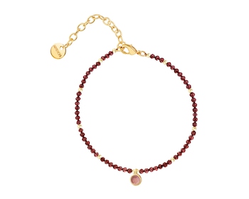 Gold-Plated Brass Bracelet with Garnet