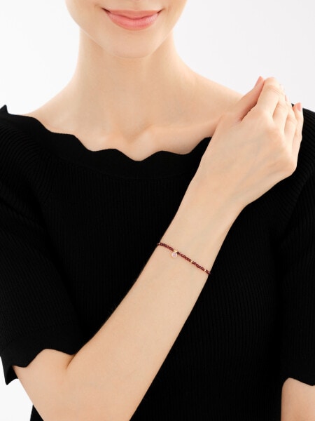 Gold-Plated Brass Bracelet with Garnet