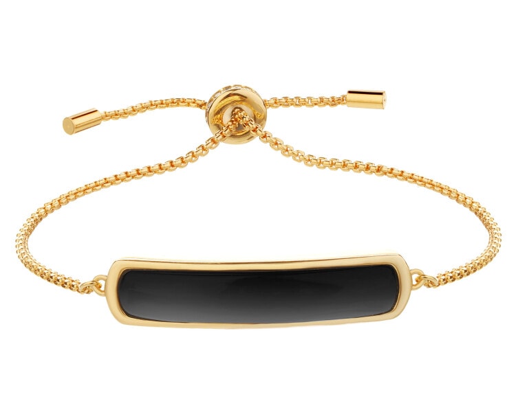 Gold-Plated Brass Bracelet with Agate