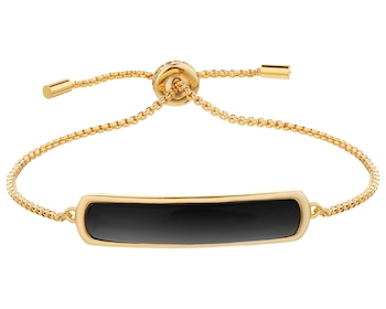 Gold-Plated Brass Bracelet with Agate