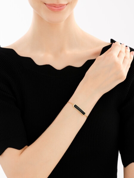 Gold-Plated Brass Bracelet with Agate