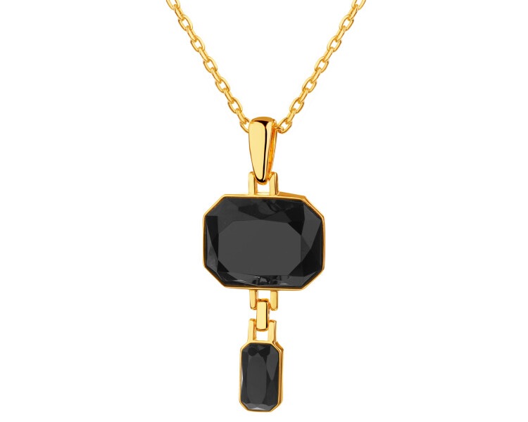 Gold-Plated Brass Necklace with Agate