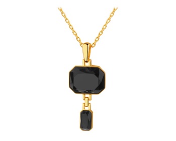 Gold-Plated Brass Necklace with Agate