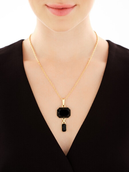 Pozlacený náhrdelník z mosazi s acháty