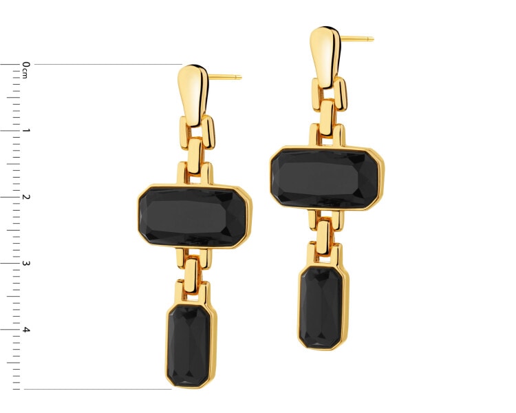 Pozlacené náušnice z mosazi s acháty