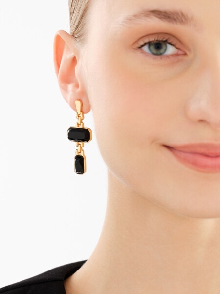 Pozlacené náušnice z mosazi s acháty