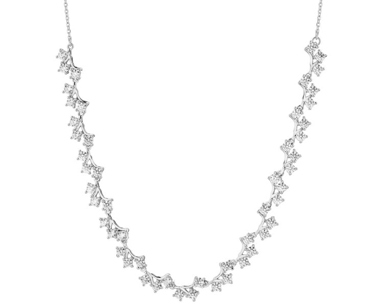 Rhodium Plated Silver Necklace with Cubic Zirconia