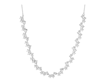 Rhodium Plated Silver Necklace with Cubic Zirconia