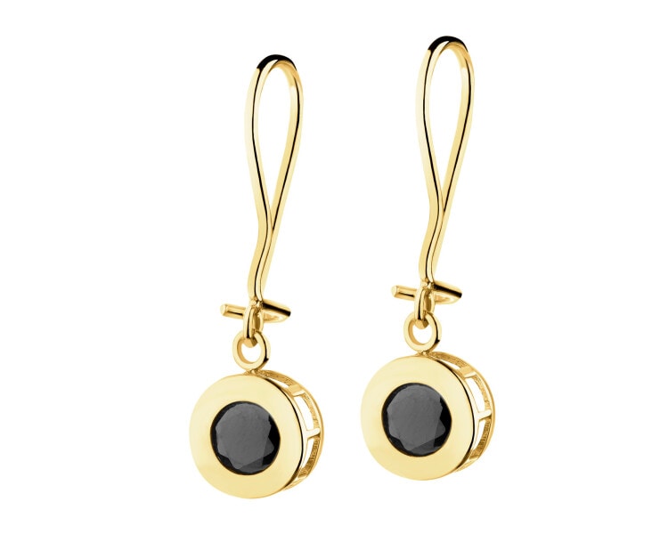 14 K Yellow Gold Dangling Earring with Cubic Zirconia