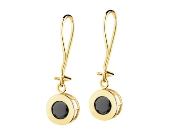 14 K Yellow Gold Dangling Earring with Cubic Zirconia