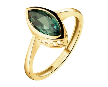 8 K Yellow Gold Ring with Synthetic Corundum