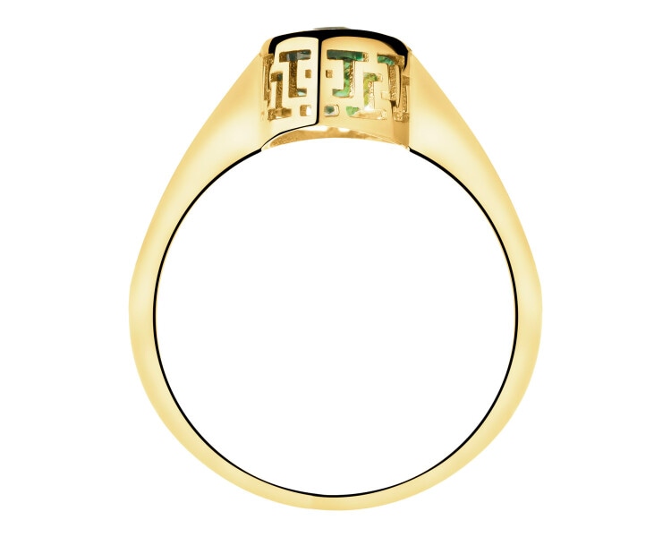 8 K Yellow Gold Ring with Synthetic Corundum