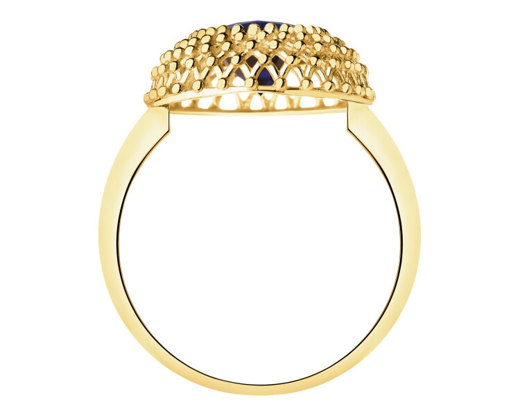 8 K Yellow Gold Ring with Synthetic Sapphire