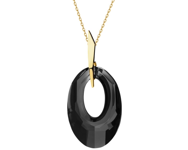 8 K Yellow Gold Pendant with Synthetic Crystal