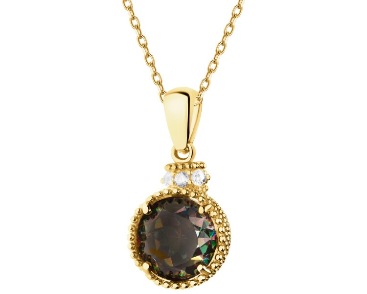 14 K Yellow Gold Pendant with Synthetic Corundum