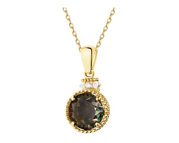 14 K Yellow Gold Pendant with Synthetic Corundum