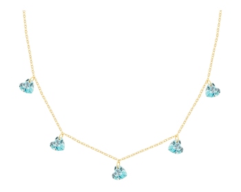 9 K Yellow Gold Necklace with Cubic Zirconia