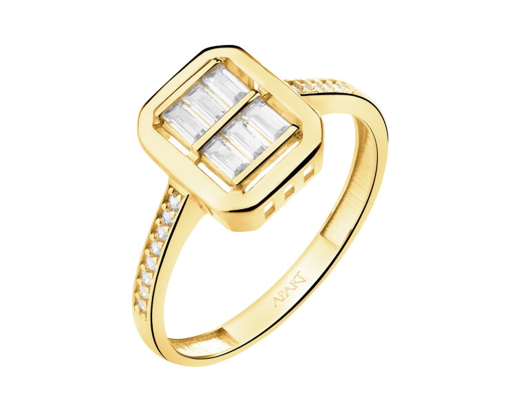 14 K Yellow Gold Ring with Cubic Zirconia