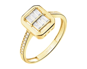 14 K Yellow Gold Ring with Cubic Zirconia