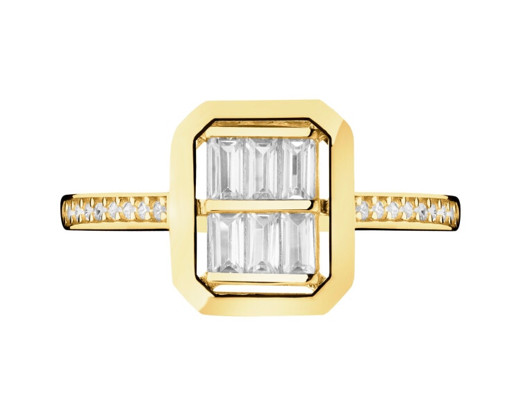 14 K Yellow Gold Ring with Cubic Zirconia