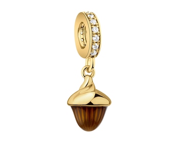 Gold-Plated Silver Pendant with Cubic Zirconia